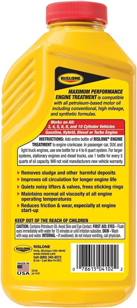 Rislone 4102 XTREME LUBE® Maximum Performance Engine Treatment, 16.9 oz.