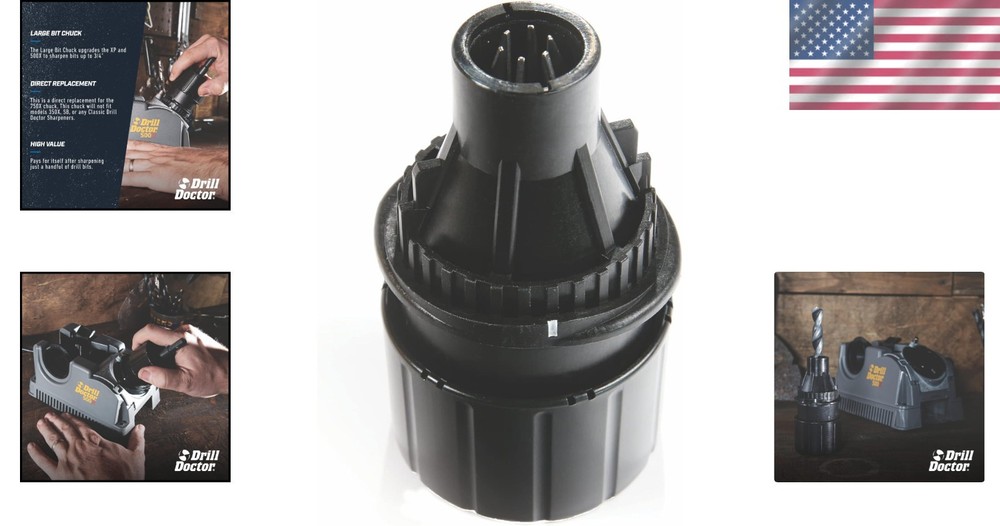 Durable Keyless Large Bit Chuck Replacement for 750X, 3/32" - 3/4" Capacity