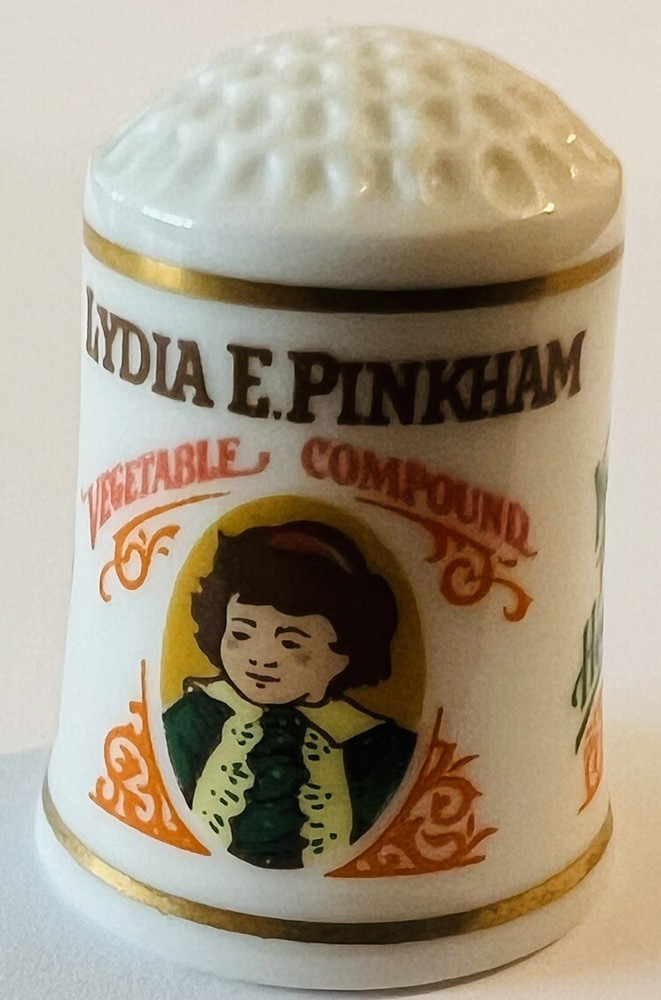 Vintage Advertising Thimble 1980 Lydia E. Pinkham Vegetable Compound