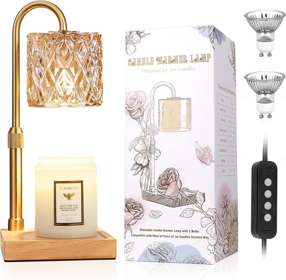 Candle Warmer Lamp with Timer,Dimmable Adjustable Height Wax Melt Warmer
