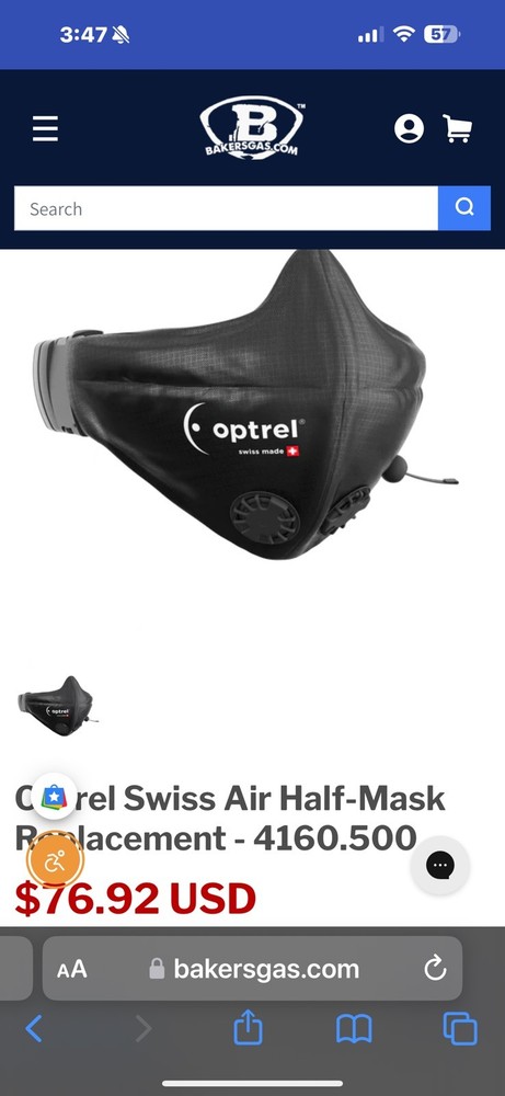 Optrel BackPack Half Mask Respirator System TH3P PAP