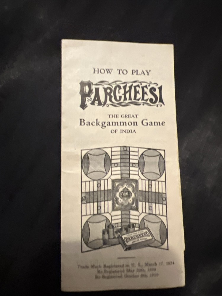 parcheesi instructions 1918 re-registered date
