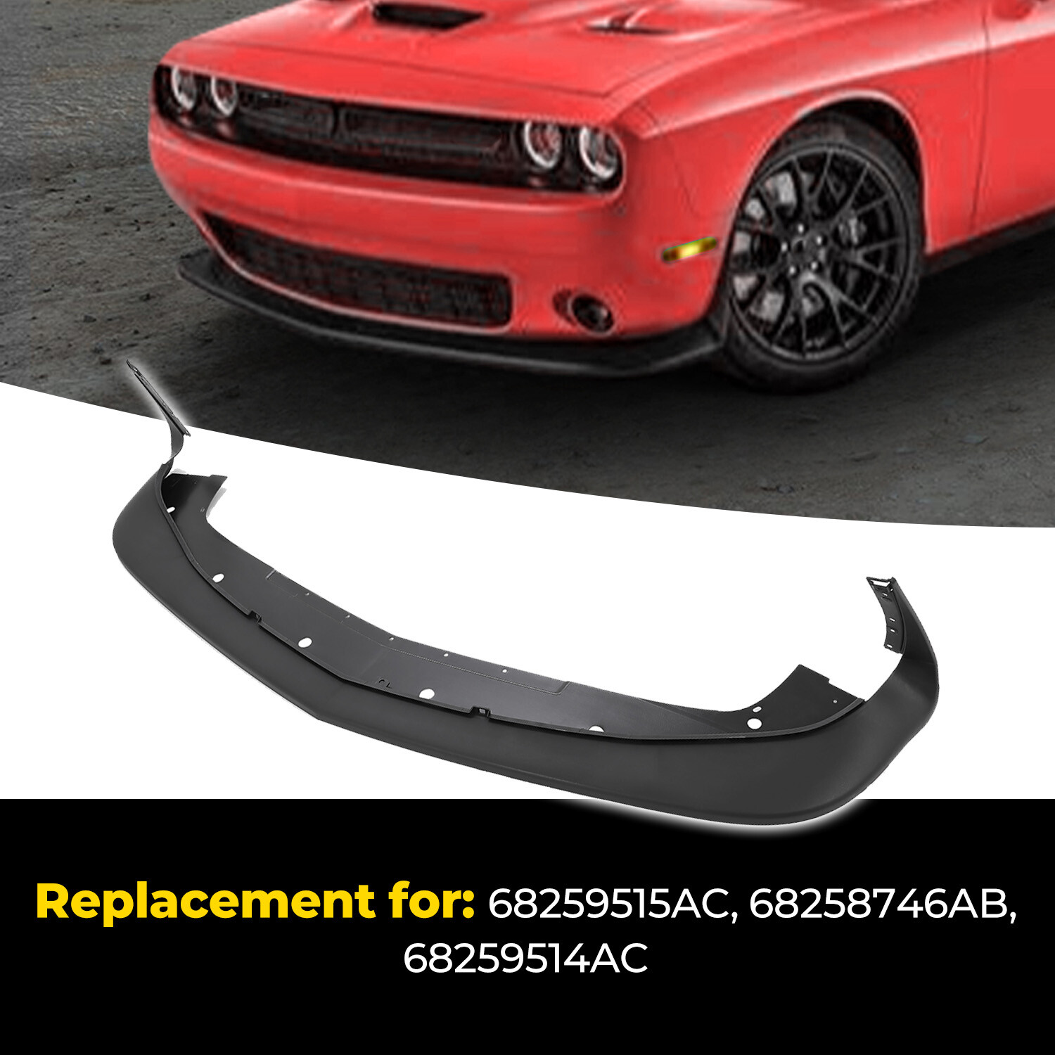 For Dodge Challenger SXT & R / T 2015-2023 Front Bumper Lip Valance Splitter