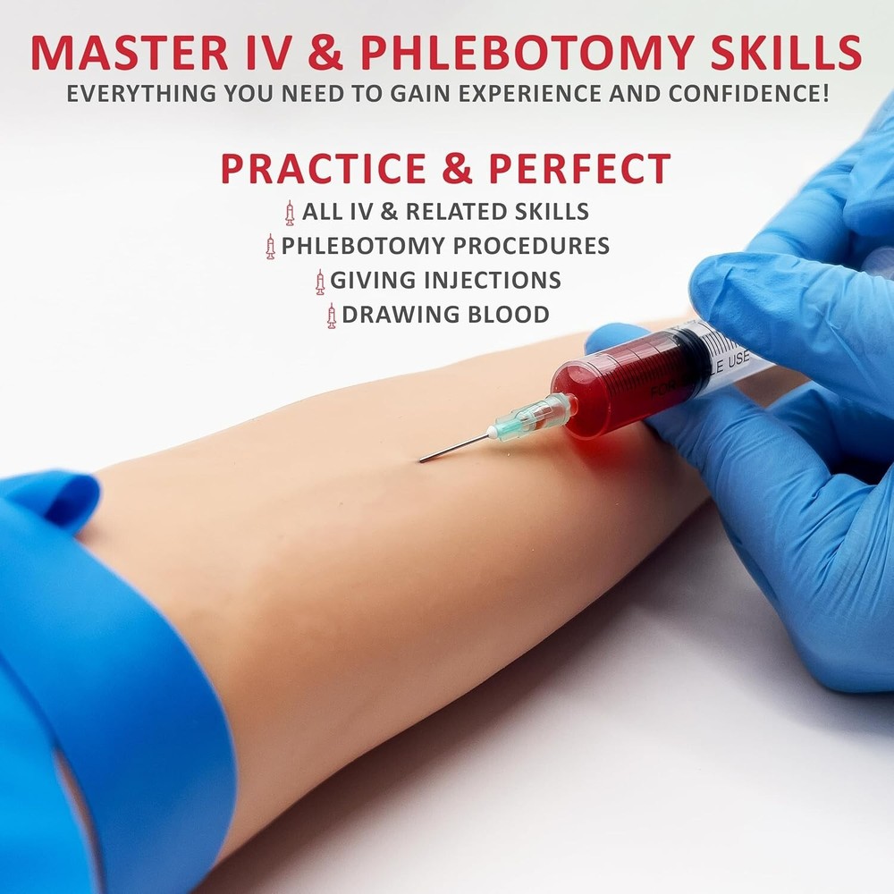 Venipuncture Practice Kit & Online Training for Nurses & Phlebotomists.