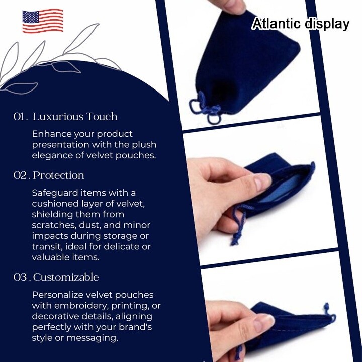 Velvet Gift Bags Drawstring Jewelry Pouches (10 pack) Royal Blue