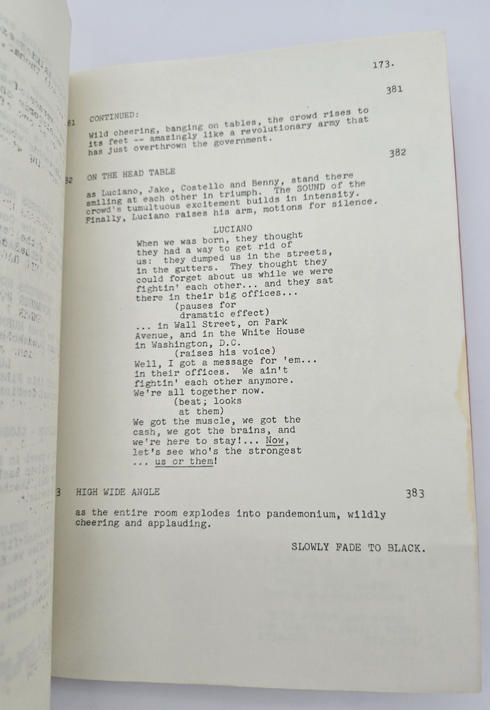 UNDERWORLD, U.S.A.: PART ONE / Abram S. Ginnes 1976 Unproduced Screenplay Script