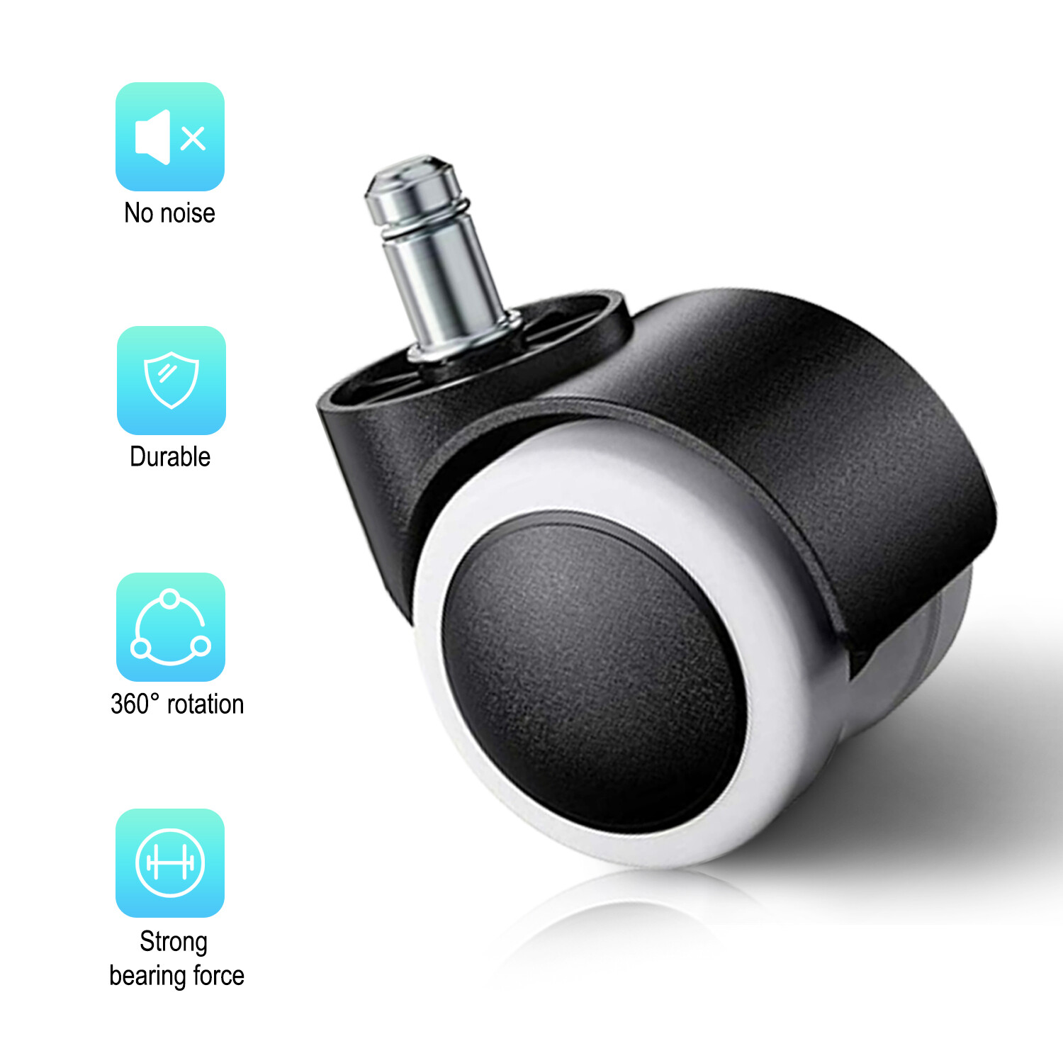 Universal Chair Casters-2" Heavy Duty Swivel Wheels|Office Chair Replacement Set