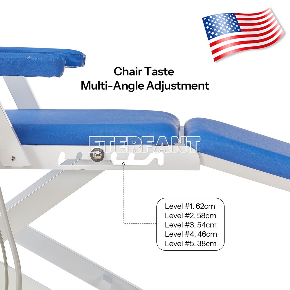 Portable Dental Unit System w/Air Compressor/Adjustable Folding Chair LED Light