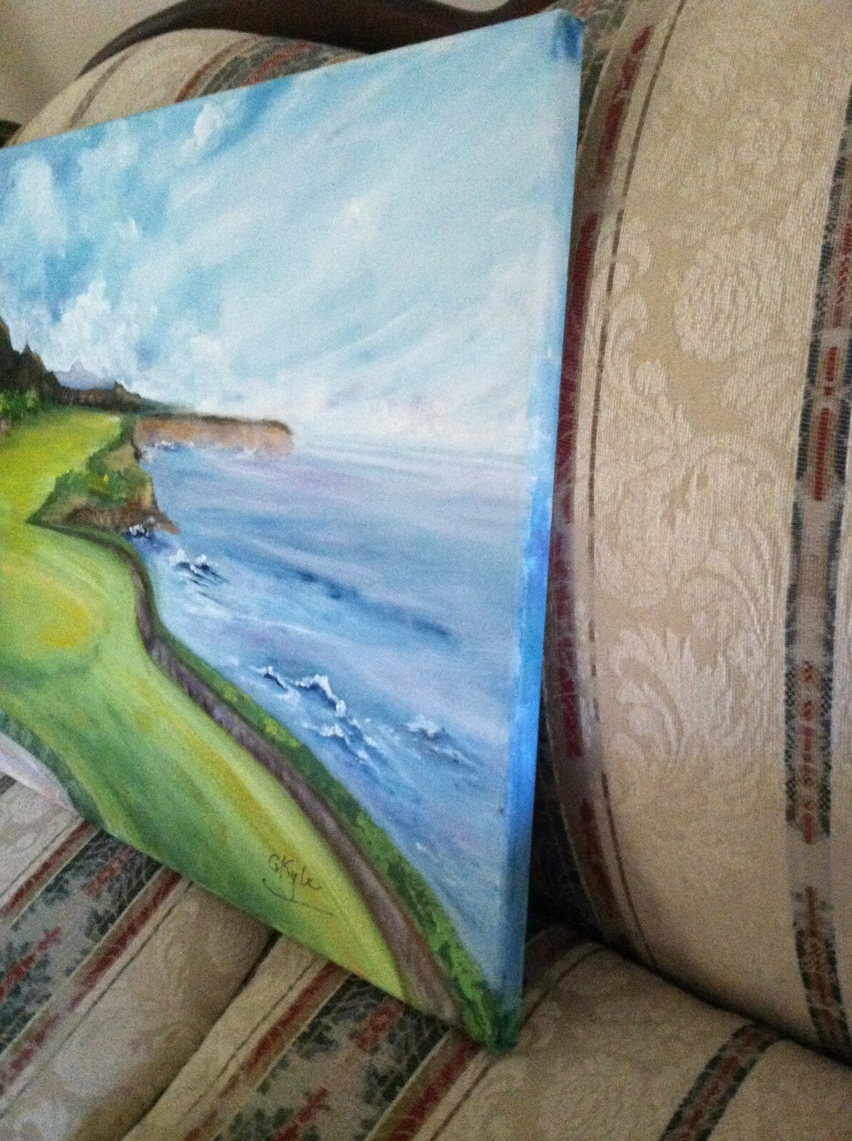 Kauai Golf Oil Painting Hawaii Original Art 18 x 24" Great Gift for Golfers!