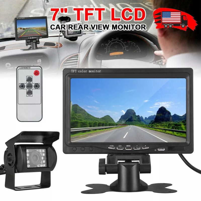 4PIN Reversing Camera 7" 2-Way Display for Trucks RVs
