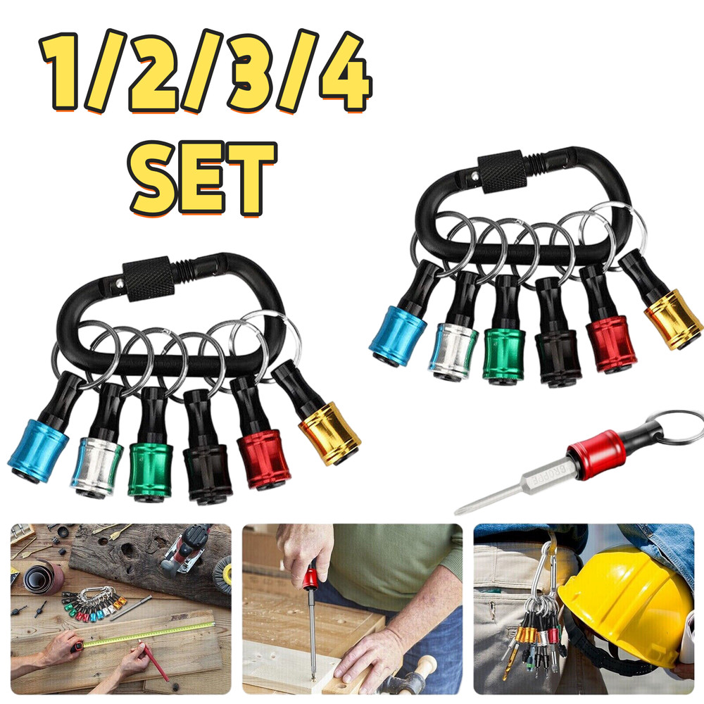 New 1/4" Hex Shank Quick Release Keychain Screwdriver Drill Bit Holder Bit set