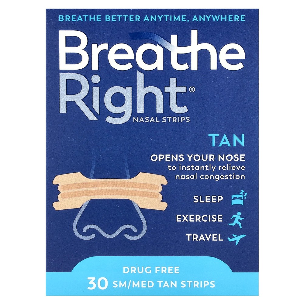 Nasal Strips, Small/Medium, 30 Tan Strips