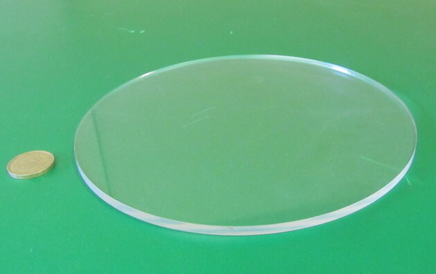 1/4" (.220") Thick x 8.0" Diameter Acrylic Circle Disc Clear