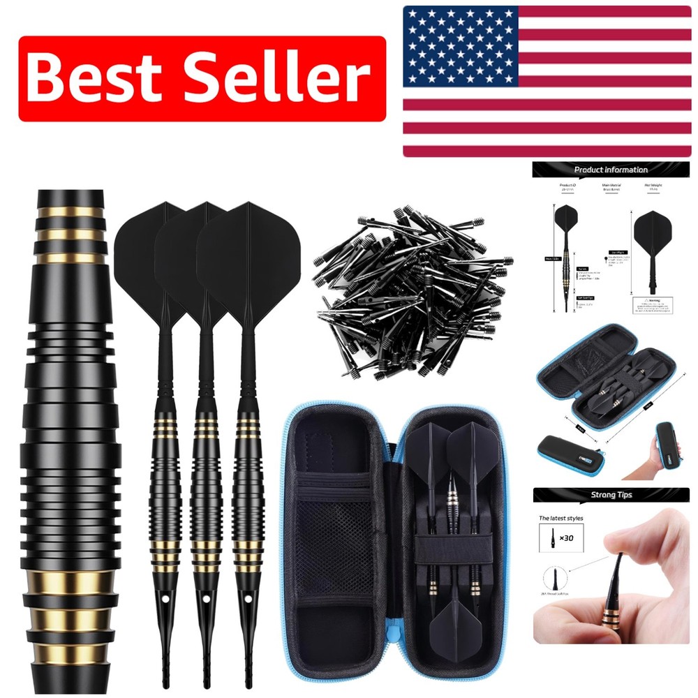 Complete Darting Experience: 18g Soft Tip Darts Set with 30 Tips & Storage Box