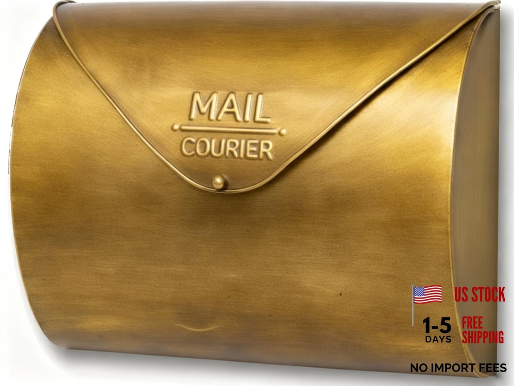 Wall Mount Mailbox for Outside,Waterproof Metal Mailboxes with Rust-Proof Gold
