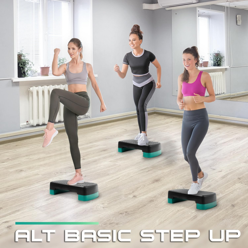 Aerobic Exercise Step Platform, Exercise Stepper with Risers for Cardio and Stre