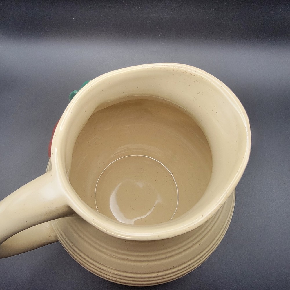 Stoneware Pitcher With Handle Beige 3D Apple Design