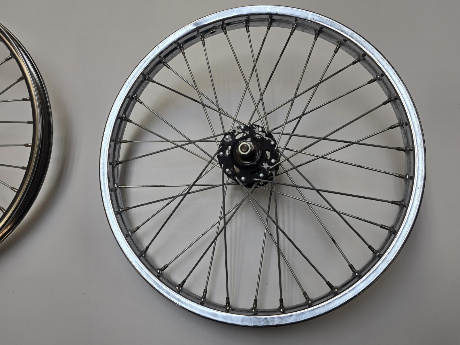 1974 Yamaha Moto Bike J60 Wheelset Femco 20" Wheels Long Axle ACS Bendix OS BMX