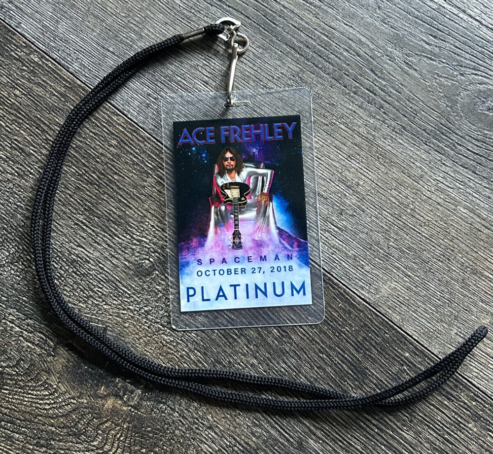 Kiss ACE FREHLEY Laminate Pass Spaceman Concert Tour Oct 27 2018 Platinum Pass
