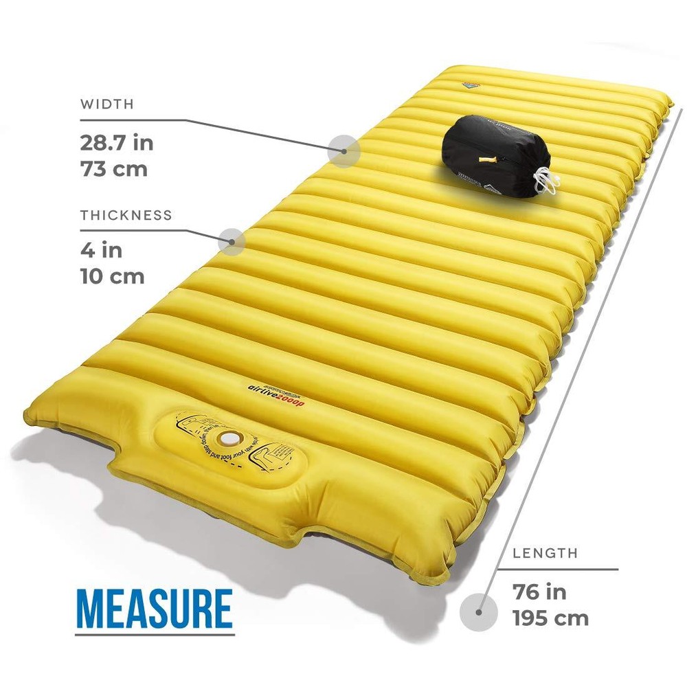 Extra Thickness Wide Plus Sleeping Pad with Built-in Pump Inflatable Mat