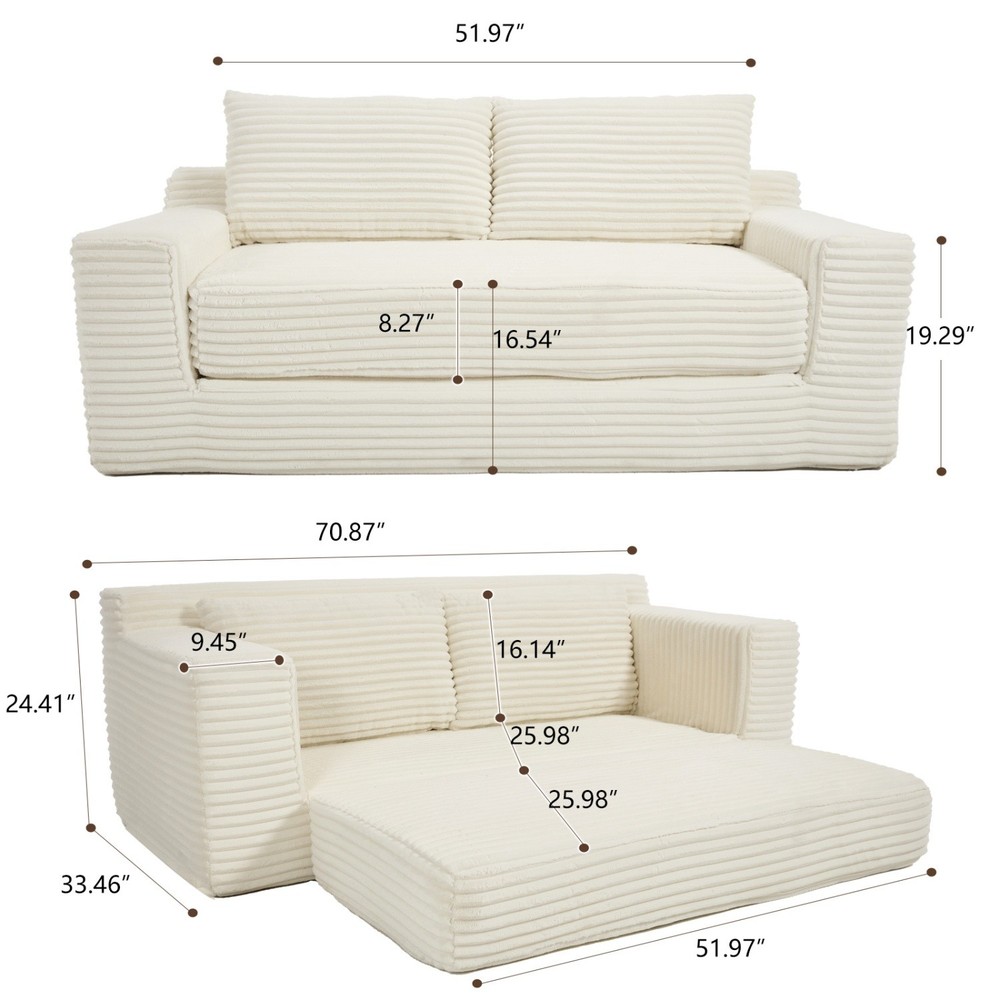 Convertible Sofa Bed Loveseat Sofa Couch 2in1 Multi-Functional Sleeper Sofa