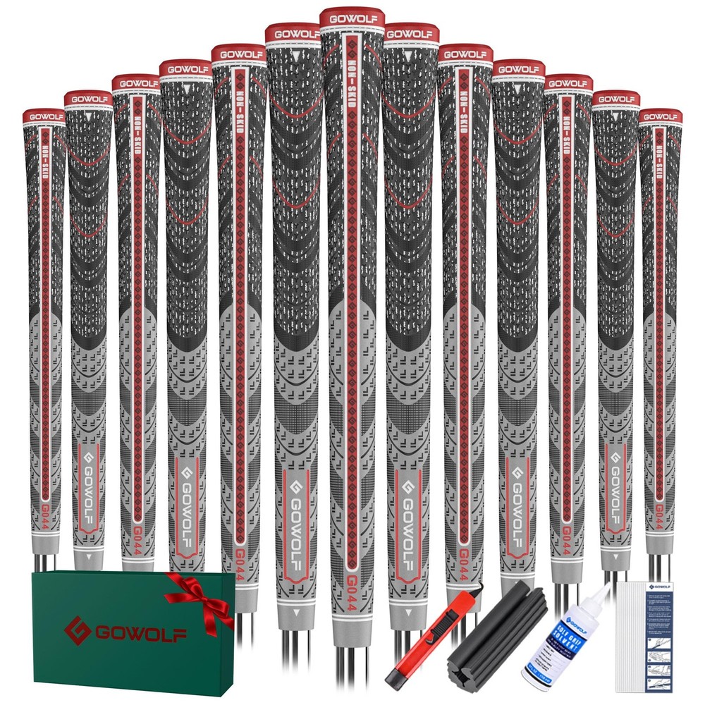 Cross Corded Rubber Golf Grips 13 Pack, Back Rib Improved Control Multi-compo...