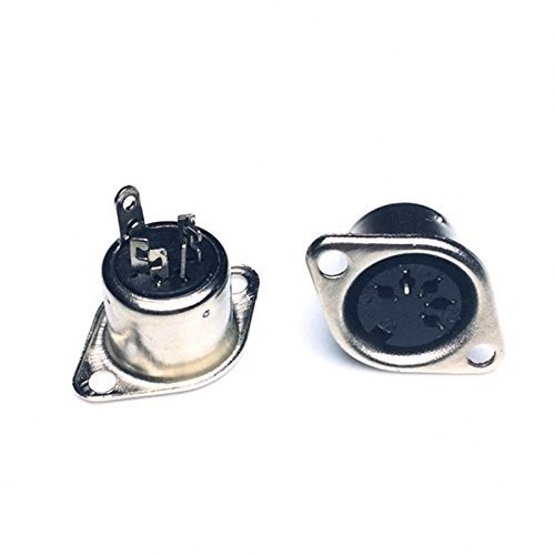 CESS DIN Female 5-Pin Jack Socket Connector Panel Mount Soldering DIN, Silver