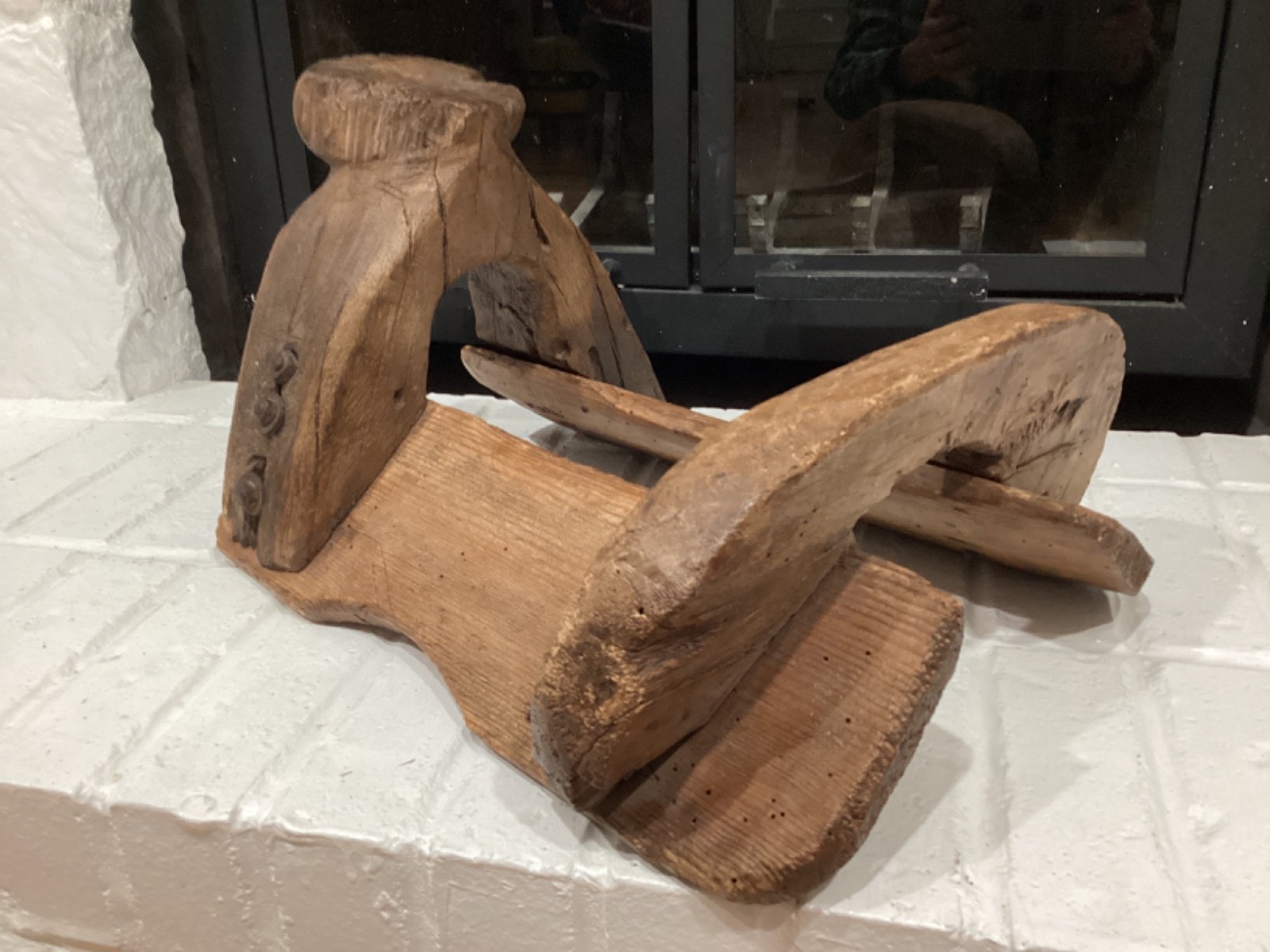 Old Antique Primitive Hand Carved Wooden Saddle Western Americana