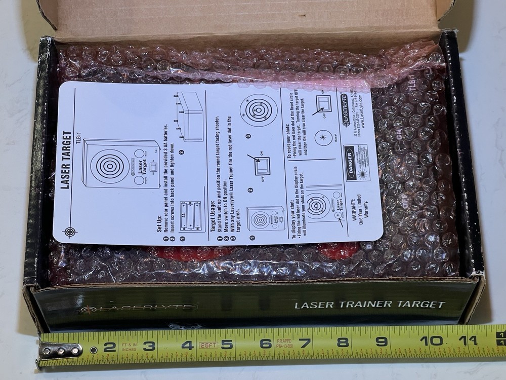 LaserLyte TLB-1 Laser Trainer Target w/ Instructions