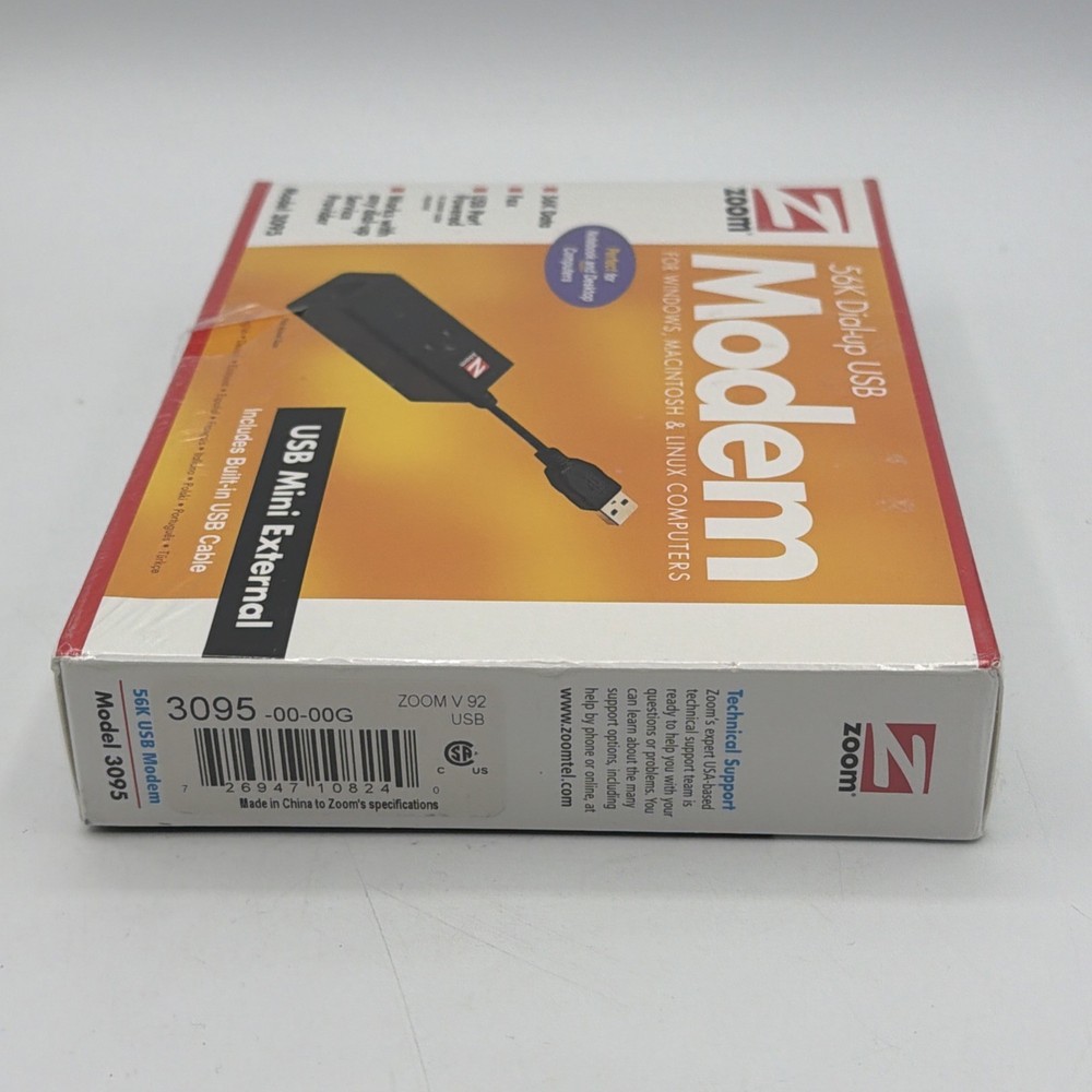 Zoom Model 3095 USB Modem - 56K V.92 Data + Fax USB Mini External
