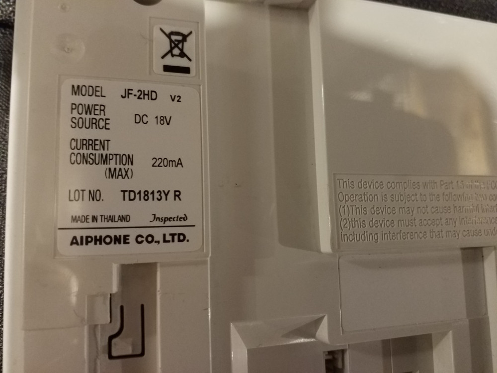 Aiphone jf-2hd video intercom used