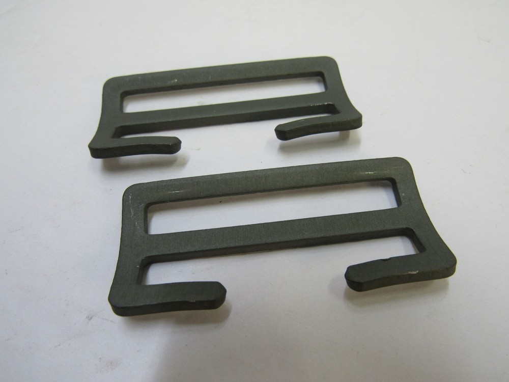 2 Danish Small & Large Pack L Strap Buckles Aluminum British Pattern 37 Type NOS
