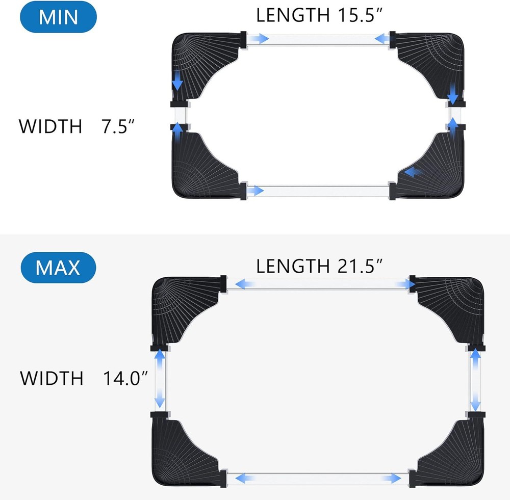 Computer Tower Stand - Adjustable PC for Most Desktop Towers - Black