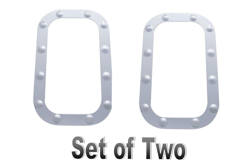 Kenworth Stainless Dimpled Vent Door Trims (PAIR)