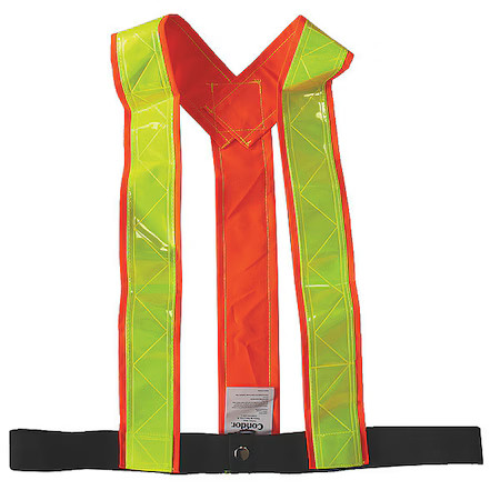 Condor 491R71 Safety Vest, Orange/Red, Hook-And-Loop
