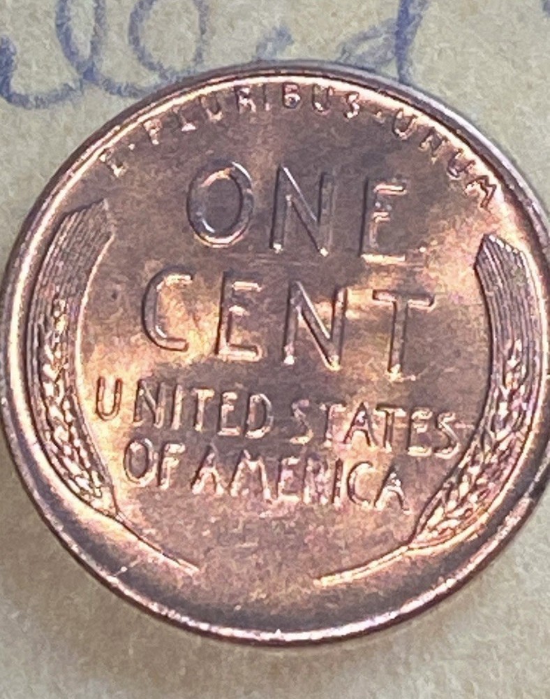 1957-D Error Lincoln Cent, Filled 9 and B. Uncirculated From Roll