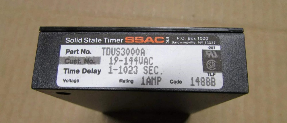 SSAC Inc. TDUS3000A Solid State Timing Relay, 1 Amp