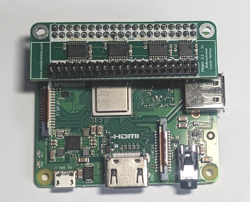 Raspberry Pi 2 3 4 Zero 3.3v 5v GPIO bidirectional voltage level shifter hat