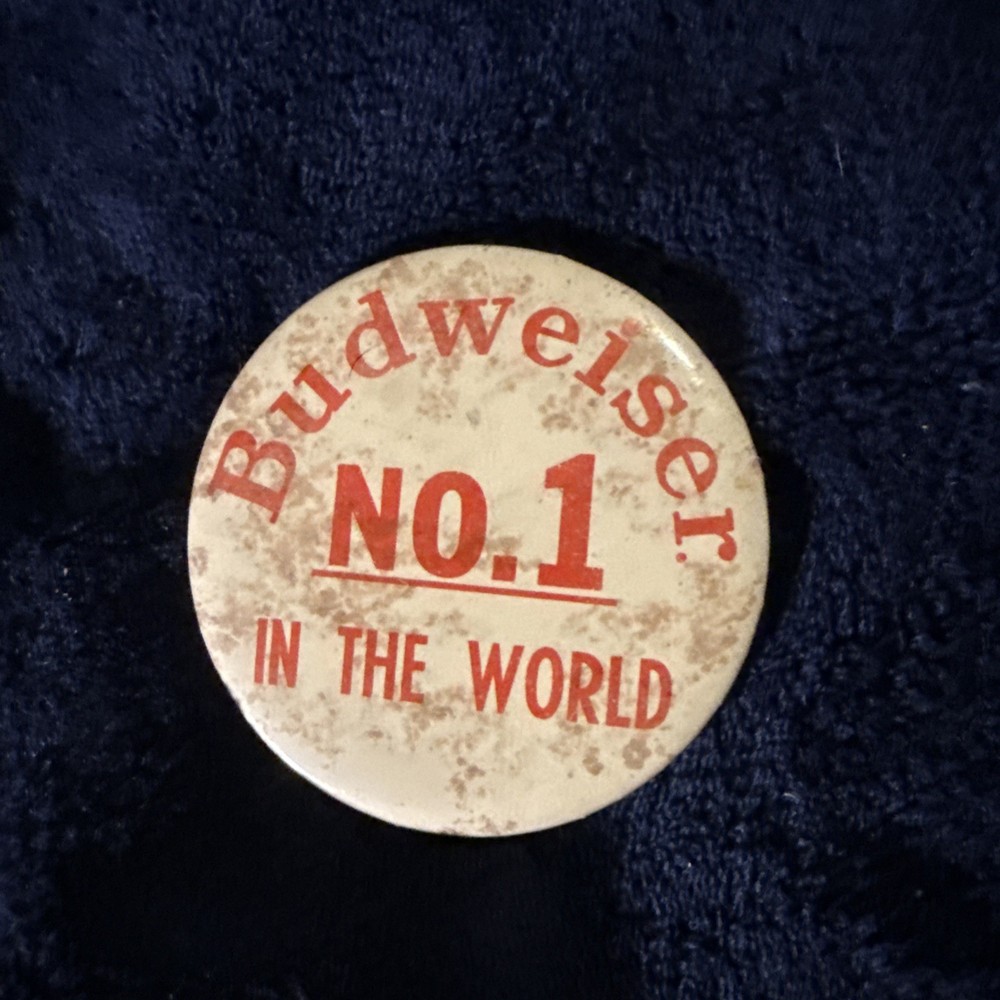 Vintage Budweiser Logo 3” Button Old Design Art Display