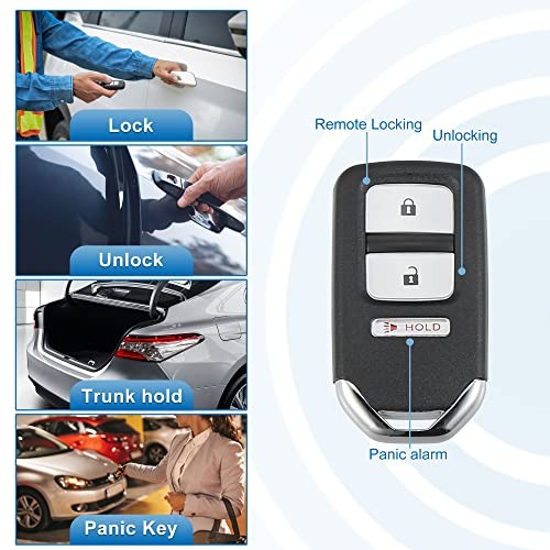3 Button Car Keyless Entry Remote Control Replacement Key Fob Proximity Smart