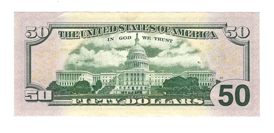 50 DOLLAR 2017A STAR NOTE INK LINE ERROR ON OBVERSE