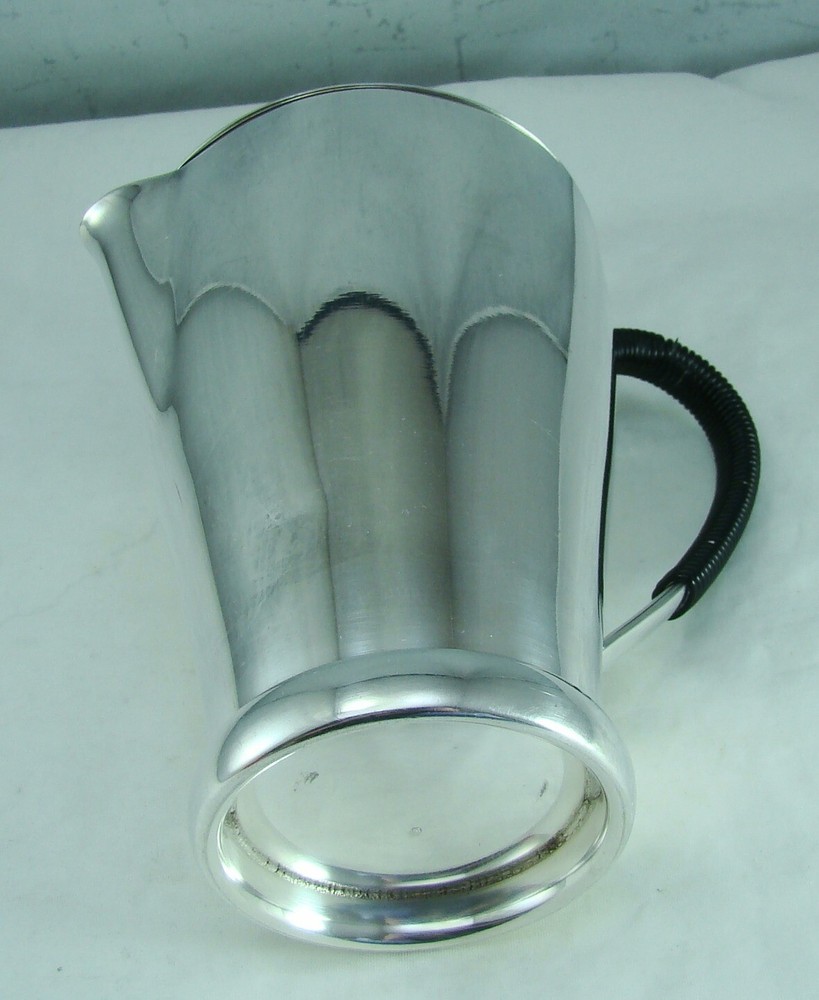 WMF Silverplate Art Deco Black wrapped Handle Mini Coffee Pot