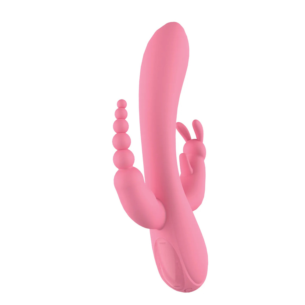 Rechargeable Vibrating Multi-Speed Trifecta Massager Rabbit Beaded Vibrator