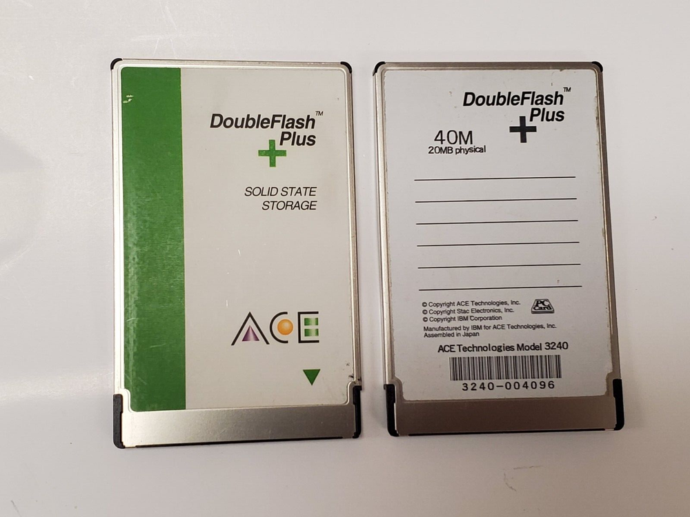 Ace Technologies 40MB Double Flash Plus Solid State Storage PCMCIA Card 3240