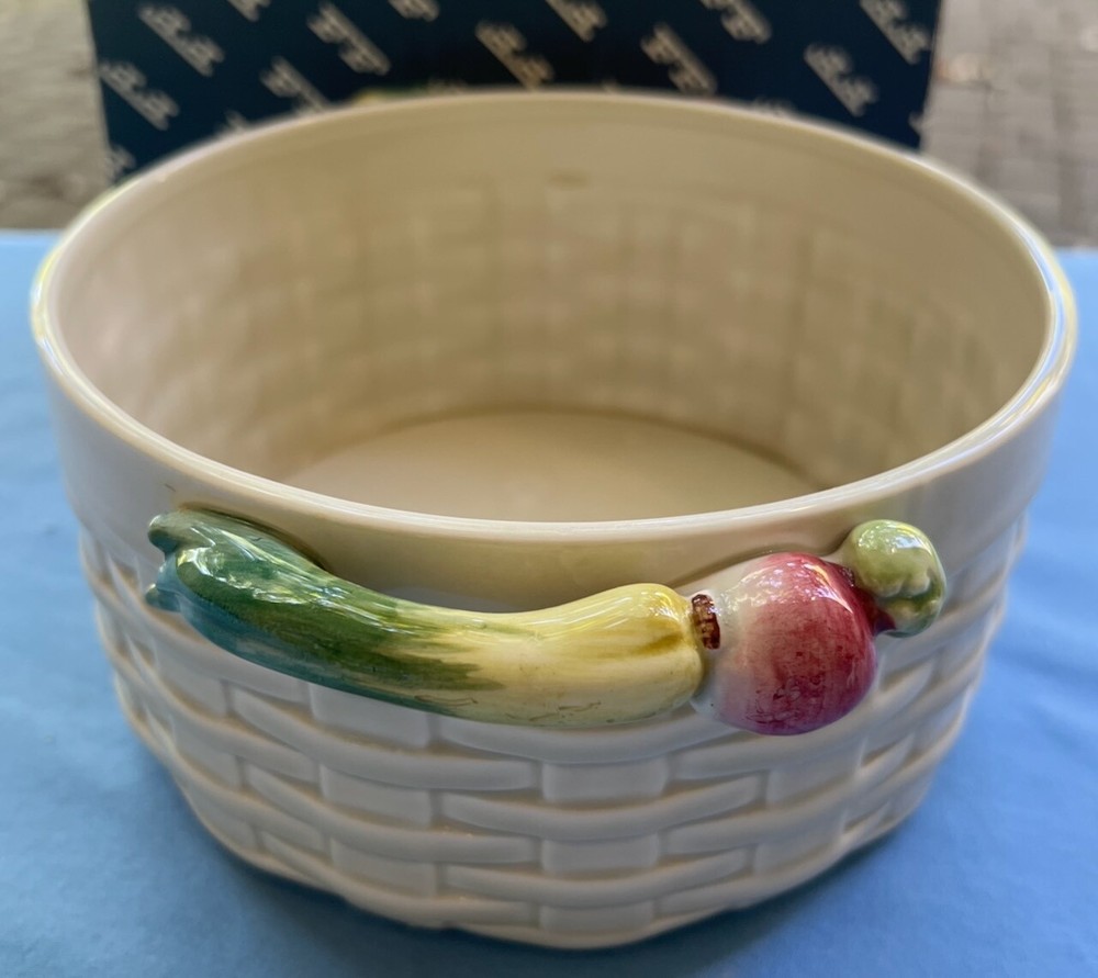 Fitz & Floyd Kitchen Harvest Soufflé Baking Dish Mint in Box Vegetables