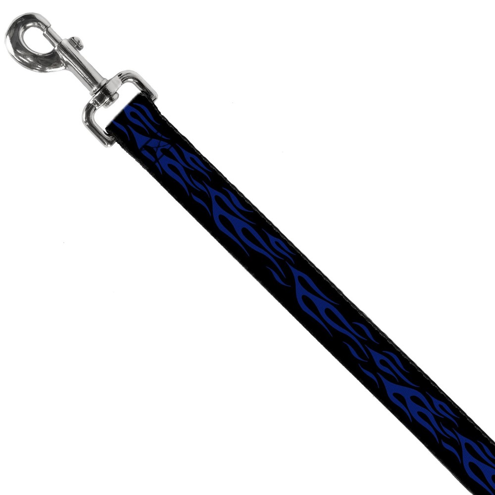 Dog Leash Flame Blue NARROW 0.5"