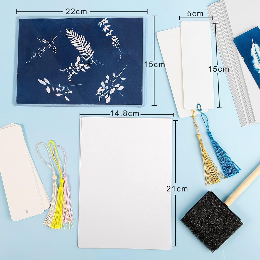 Cyanotype Kit Include 2 Component Sensitizer Set, 40 Sheets A5 Paper Brush To...