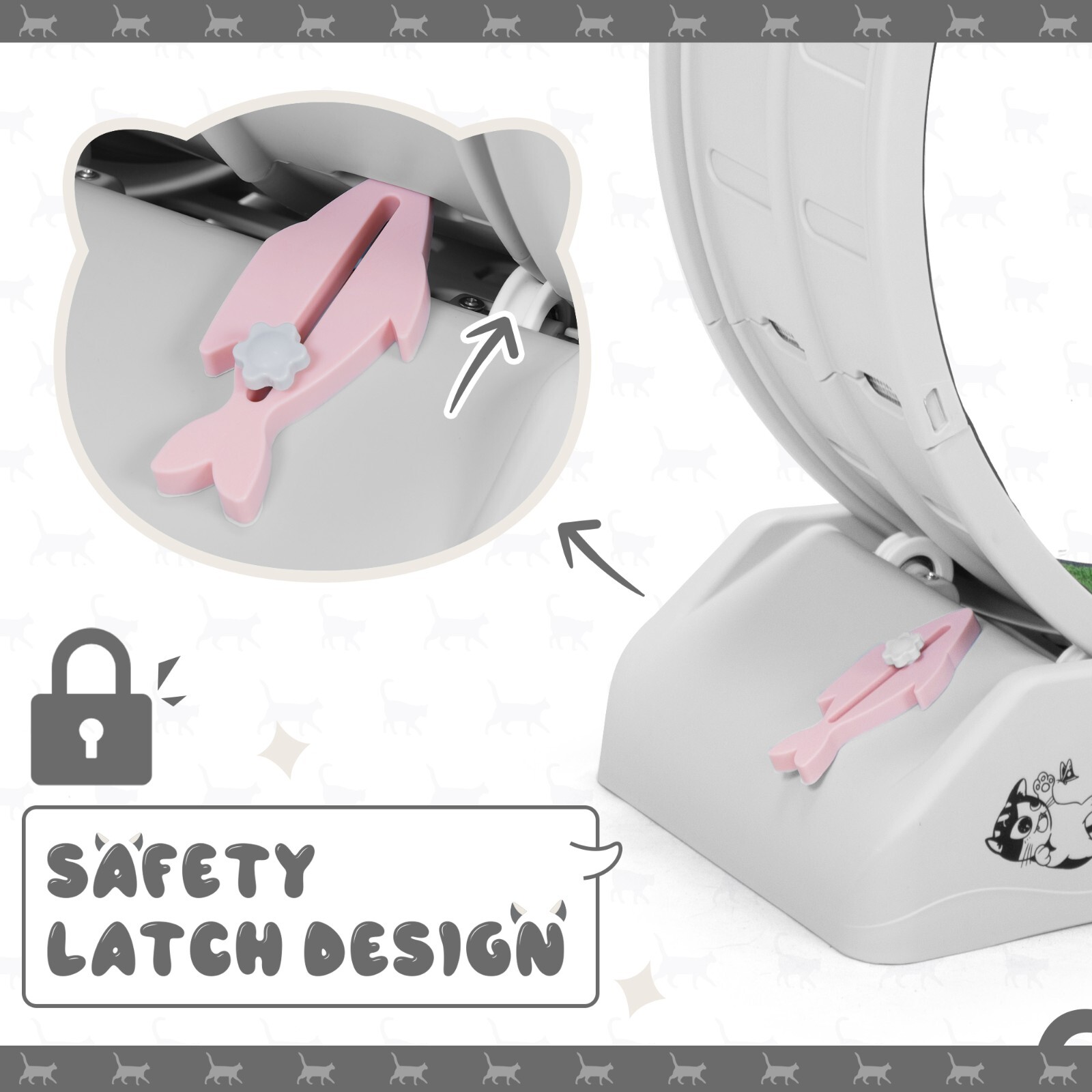 COZIWOW 31.5" Cat Treadmill Exercise Running Wheel Nonslip Carpet Teaser Indoor