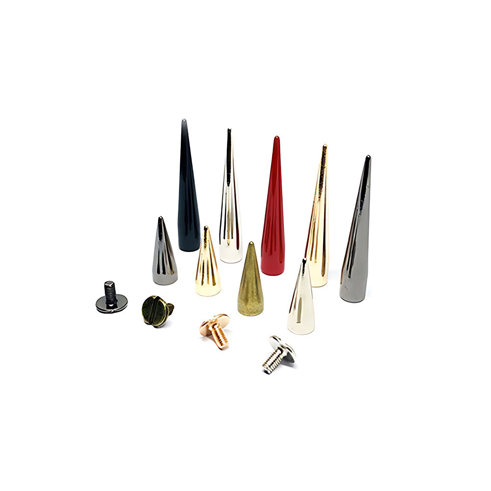 Cone Long Punk Rivet Solid Screw Back Fix Spike Bullet Studs Leather Craft DIY
