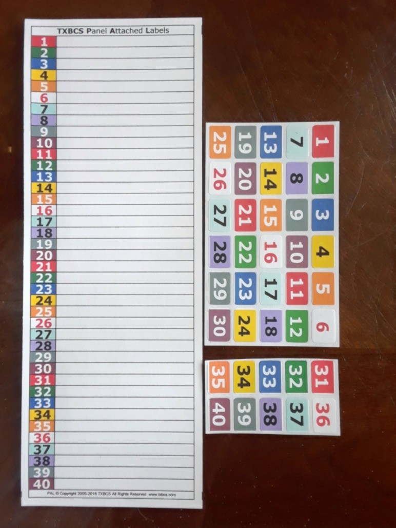 Circuit Breaker Labels Electric Panel Box - Color-Coded 40 Position Adhesive
